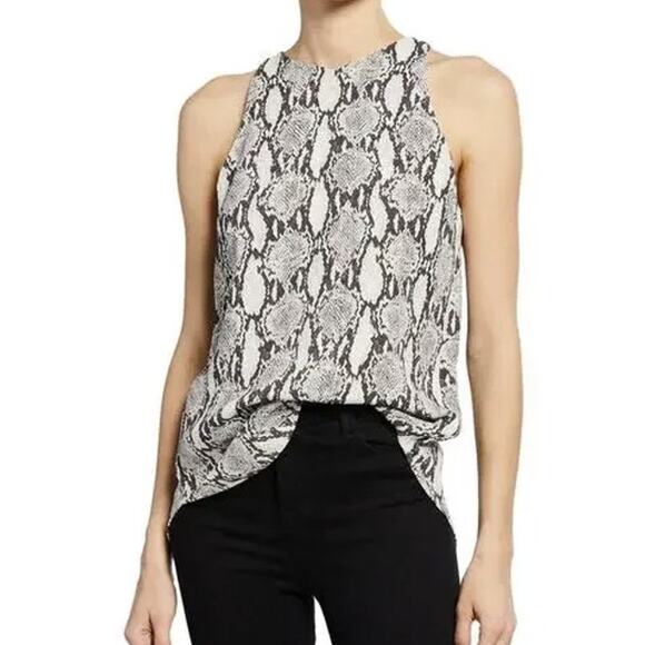 A.L.C Womens Anise Snakeskin Print Halter Neck Sleeveless Blouse 10 Statement - Picture 1 of 11